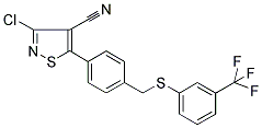 3-CHLORO-5-[4-(([3-(TRIFLUOROMETHYL)PHENYL]THIO)METHYL)PHENYL]ISOTHIAZOLE-4-CARBONITRILE Struktur