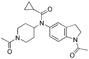 N-(1-ACETYL-2,3-DIHYDRO-(1H)-INDOL-5-YL)-N-(1-ACETYLPIPERIDIN-4-YL)CYCLOPROPANECARBOXAMIDE Struktur