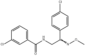 3-CHLORO-N-[2-(4-CHLOROPHENYL)-2-(METHOXYIMINO)ETHYL]BENZENECARBOXAMIDE Struktur