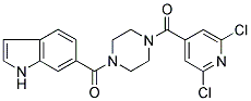 1-[(2,6-DICHLOROPYRIDIN-4-YL)CARBONYL]-4-[((1H)-INDOL-6-YL)CARBONYL]PIPERAZINE Struktur