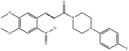 3-(4,5-DIMETHOXY-2-NITROPHENYL)-1-[4-(4-FLUOROPHENYL)PIPERAZINO]-2-PROPEN-1-ONE Struktur