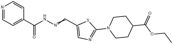 ETHYL 1-(5-([(E)-2-ISONICOTINOYLHYDRAZONO]METHYL)-1,3-THIAZOL-2-YL)-4-PIPERIDINECARBOXYLATE Struktur