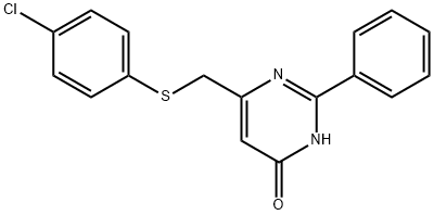 6-([(4-CHLOROPHENYL)SULFANYL]METHYL)-2-PHENYL-4-PYRIMIDINOL Struktur