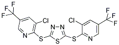 3-CHLORO-2-[(5-([3-CHLORO-5-(TRIFLUOROMETHYL)-2-PYRIDINYL]SULFANYL)-1,3,4-THIADIAZOL-2-YL)SULFANYL]-5-(TRIFLUOROMETHYL)PYRIDINE Struktur