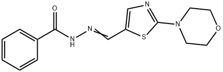 N'-[(E)-(2-MORPHOLINO-1,3-THIAZOL-5-YL)METHYLIDENE]BENZENECARBOHYDRAZIDE Struktur