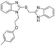 2-((1H-BENZO[D]IMIDAZOL-2-YL)METHYLTHIO)-1-(2-(P-TOLYLOXY)ETHYL)-1H-BENZO[D]IMIDAZOLE Struktur