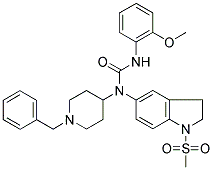 N-(1-BENZYLPIPERIDIN-4-YL)-N-(2,3-DIHYDRO-1-(METHYLSULPHONYL)-(1H)-INDOL-5-YL)-N'-(2-METHOXYPHENYL)UREA Struktur