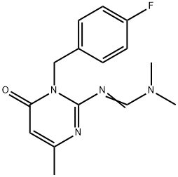 N'-[1-(4-FLUOROBENZYL)-4-METHYL-6-OXO-1,6-DIHYDRO-2-PYRIMIDINYL]-N,N-DIMETHYLIMINOFORMAMIDE Struktur