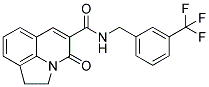 1,2-DIHYDRO-4-OXO-N-[3-(TRIFLUOROMETHYL)BENZYL]PYRROLO[3,2,1-IJ]QUINOLINE-5-CARBOXAMIDE Struktur