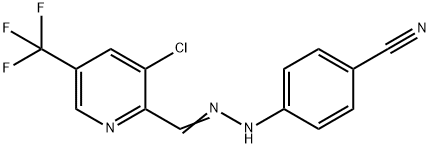 4-(2-([3-CHLORO-5-(TRIFLUOROMETHYL)-2-PYRIDINYL]METHYLENE)HYDRAZINO)BENZENECARBONITRILE Struktur