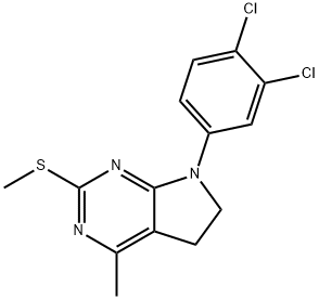 7-(3,4-DICHLOROPHENYL)-4-METHYL-2-(METHYLSULFANYL)-6,7-DIHYDRO-5H-PYRROLO[2,3-D]PYRIMIDINE Struktur