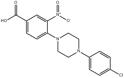 4-[4-(4-CHLOROPHENYL)PIPERAZINO]-3-NITROBENZENECARBOXYLIC ACID Struktur