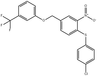 1-[(4-CHLOROPHENYL)SULFANYL]-2-NITRO-4-([3-(TRIFLUOROMETHYL)PHENOXY]METHYL)BENZENE Struktur