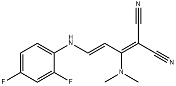 2-[3-(2,4-DIFLUOROANILINO)-1-(DIMETHYLAMINO)-2-PROPENYLIDENE]MALONONITRILE Struktur