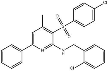 N-(2-CHLOROBENZYL)-3-[(4-CHLOROPHENYL)SULFONYL]-4-METHYL-6-PHENYL-2-PYRIDINAMINE Struktur