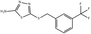 5-([3-(TRIFLUOROMETHYL)BENZYL]SULFANYL)-1,3,4-THIADIAZOL-2-AMINE Struktur