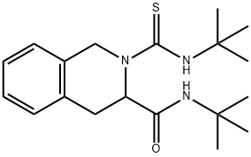 N-(TERT-BUTYL)-2-[(TERT-BUTYLAMINO)CARBOTHIOYL]-1,2,3,4-TETRAHYDRO-3-ISOQUINOLINECARBOXAMIDE Struktur