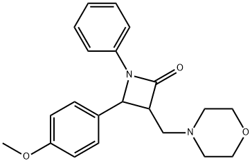 4-(4-METHOXYPHENYL)-3-(MORPHOLINOMETHYL)-1-PHENYL-2-AZETANONE Struktur