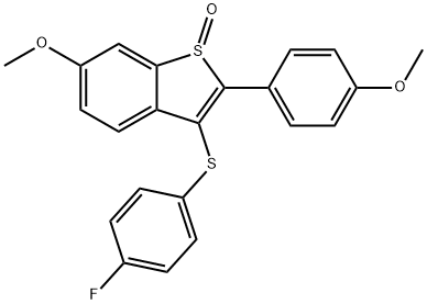 3-[(4-FLUOROPHENYL)SULFANYL]-6-METHOXY-2-(4-METHOXYPHENYL)-1H-1-BENZOTHIOPHEN-1-ONE Struktur