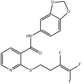 N-(1,3-BENZODIOXOL-5-YL)-2-[(3,4,4-TRIFLUORO-3-BUTENYL)SULFANYL]NICOTINAMIDE Struktur