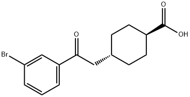 TRANS-4-[2-(3-BROMOPHENYL)-2-OXOETHYL]CYCLOHEXANE-1-CARBOXYLIC ACID Struktur