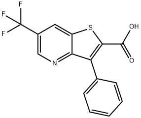 3-PHENYL-6-(TRIFLUOROMETHYL)THIENO[3,2-B]PYRIDINE-2-CARBOXYLIC ACID Struktur