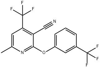 6-METHYL-4-(TRIFLUOROMETHYL)-2-[3-(TRIFLUOROMETHYL)PHENOXY]NICOTINONITRILE Struktur