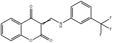 3-((Z)-[3-(TRIFLUOROMETHYL)ANILINO]METHYLIDENE)-2H-CHROMENE-2,4-DIONE Struktur