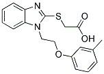 ((1-[2-(3-METHYLPHENOXY)ETHYL]-1H-BENZIMIDAZOL-2-YL)THIO)ACETIC ACID Struktur