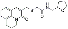 N-TETRAHYDROFURFURYL-[(2,3-DIHYDRO-5-OXO-(1H,5H)-BENZO[IJ]QUINOLIZIN-6-YL)METHYLTHIO]ACETAMIDE Struktur