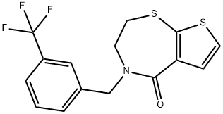 4-[3-(TRIFLUOROMETHYL)BENZYL]-3,4-DIHYDROTHIENO[3,2-F][1,4]THIAZEPIN-5(2H)-ONE Struktur