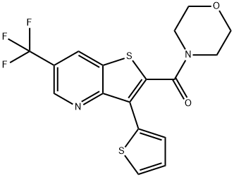 MORPHOLINO[3-(2-THIENYL)-6-(TRIFLUOROMETHYL)THIENO[3,2-B]PYRIDIN-2-YL]METHANONE Struktur