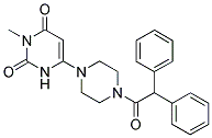 1-[2,6-DIOXO-1-METHYL-1,2,3,6-TETRAHYDROPYRIMIDIN-4-YL]-4-(2,2-DIPHENYL-1-OXOETHYL)PIPERAZINE Struktur