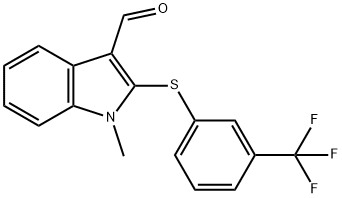 1-METHYL-2-([3-(TRIFLUOROMETHYL)PHENYL]SULFANYL)-1H-INDOLE-3-CARBALDEHYDE Struktur