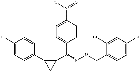 [2-(4-CHLOROPHENYL)CYCLOPROPYL](4-NITROPHENYL)METHANONE O-(2,4-DICHLOROBENZYL)OXIME Struktur