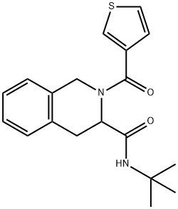 N-(TERT-BUTYL)-2-(3-THIENYLCARBONYL)-1,2,3,4-TETRAHYDRO-3-ISOQUINOLINECARBOXAMIDE Struktur