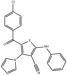 2-ANILINO-5-(4-CHLOROBENZOYL)-4-(1H-PYRROL-1-YL)-3-THIOPHENECARBONITRILE Struktur