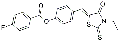 4-[(Z)-(3-ETHYL-4-OXO-2-THIOXO-1,3-THIAZOLIDIN-5-YLIDENE)METHYL]PHENYL 4-FLUOROBENZOATE Struktur