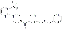 (3-[(BENZYLTHIO)METHYL]PHENYL)(4-[3-(TRIFLUOROMETHYL)PYRIDIN-2-YL]PIPERAZINO)METHANONE Struktur