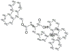 FMOC-HIS(TRT)-OH [U-13C-15N] Struktur