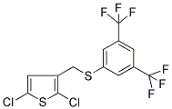 3-(([3,5-BIS(TRIFLUOROMETHYL)PHENYL]THIO)METHYL)-2,5-DICHLOROTHIOPHENE Struktur