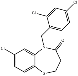 7-CHLORO-5-(2,4-DICHLOROBENZYL)-2,3-DIHYDRO-1,5-BENZOTHIAZEPIN-4(5H)-ONE Struktur