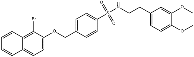 (2-(3,4-DIMETHOXYPHENYL)ETHYL)((4-((1-BROMO(2-NAPHTHYLOXY))METHYL)PHENYL)SULFONYL)AMINE Struktur