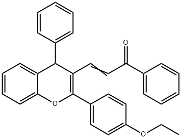 (E)-3-(2-(4-ETHOXYPHENYL)-4-PHENYL-4H-CHROMEN-3-YL)-1-PHENYLPROP-2-EN-1-ONE Struktur