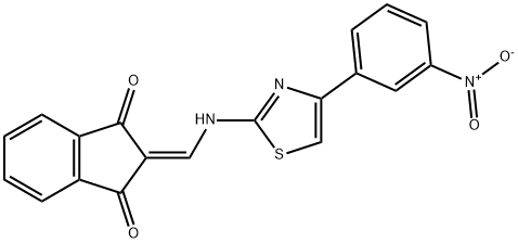 2-(((4-(3-NITROPHENYL)-2,5-THIAZOLYL)AMINO)METHYLENE)INDANE-1,3-DIONE Struktur