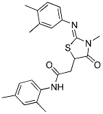 (Z)-N-(2,4-DIMETHYLPHENYL)-2-(2-(3,4-DIMETHYLPHENYLIMINO)-3-METHYL-4-OXOTHIAZOLIDIN-5-YL)ACETAMIDE Struktur