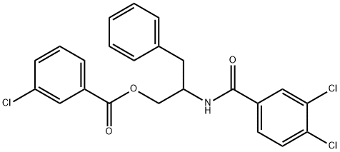 2-[(3,4-DICHLOROBENZOYL)AMINO]-3-PHENYLPROPYL 3-CHLOROBENZENECARBOXYLATE Struktur