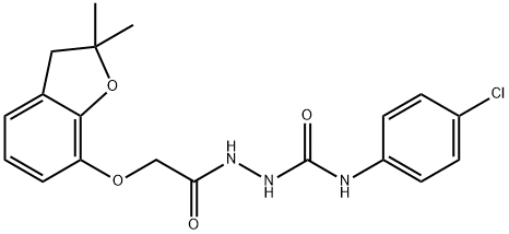 1-(2-(2,2-DIMETHYL(3-OXAINDAN-4-YLOXY))ACETYL)-4-(4-CHLOROPHENYL)SEMICARBAZIDE Struktur