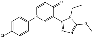 1-(4-CHLOROPHENYL)-3-[4-ETHYL-5-(METHYLSULFANYL)-4H-1,2,4-TRIAZOL-3-YL]-4(1H)-PYRIDAZINONE Struktur