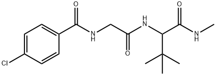 4-CHLORO-N-[2-((2,2-DIMETHYL-1-[(METHYLAMINO)CARBONYL]PROPYL)AMINO)-2-OXOETHYL]BENZENECARBOXAMIDE Struktur